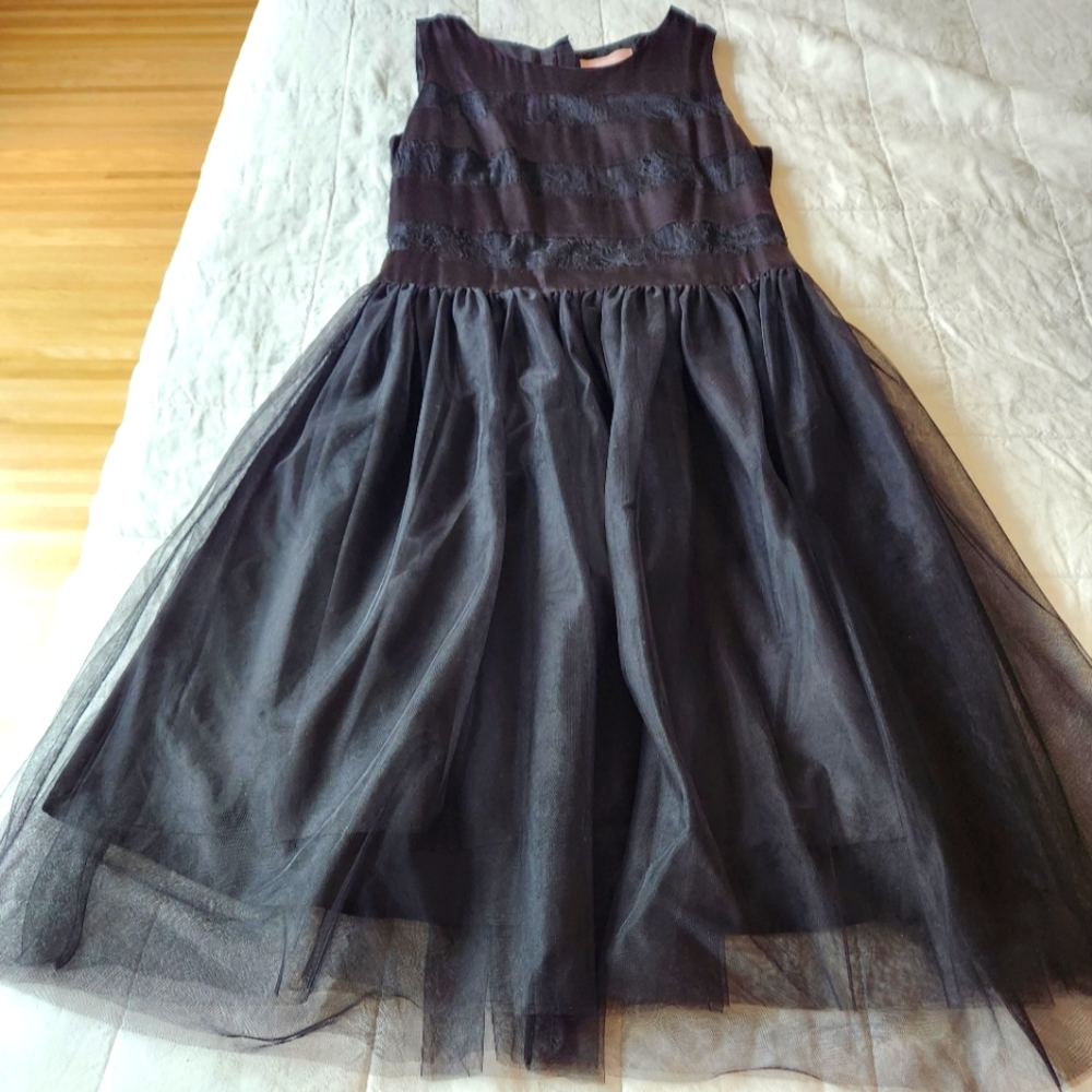 NEW Women's black midi dress with satin and tulle size USA 10/ UK 12